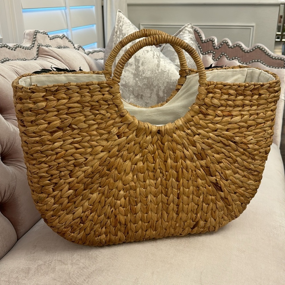 LARGE HANDMADE BRACH BAG WITH FEATHERS - Picture 7 of 17
